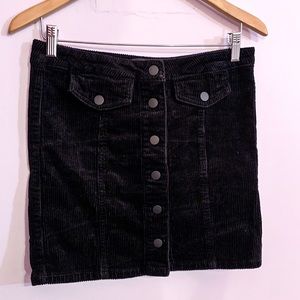 Black Corduroy mini skirt- Button down - 7